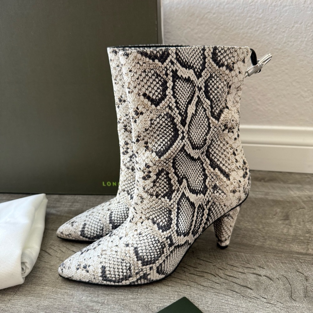 Longchamp Python Print Ankle Boots - Picture 2 of 7